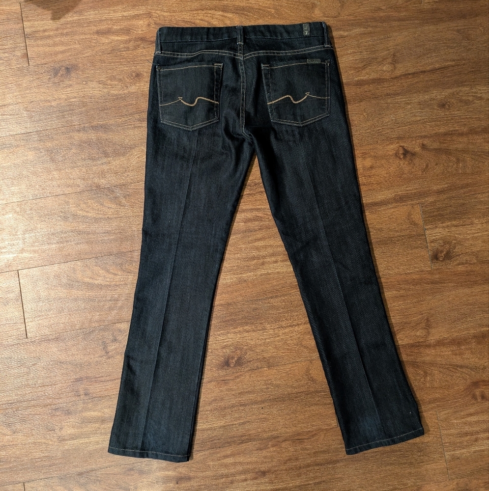 7 For All Mankind Black Straight Leg Jeans